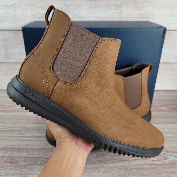 NEW Cole Haan Grand Boots Men's Size 12 Nubuck Dress Casual Chelsea Chukka Shoes - Picture 2 of 10